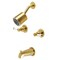 Kingston Brass Tub and Shower Faucet, Brushed Brass, Wall Mount KBX8147DPL - alternate 1